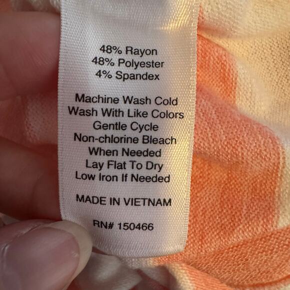 Market & Spruce Maternity Crewneck Coral White Striped Tee NWT Size Medium - Picture 8 of 9